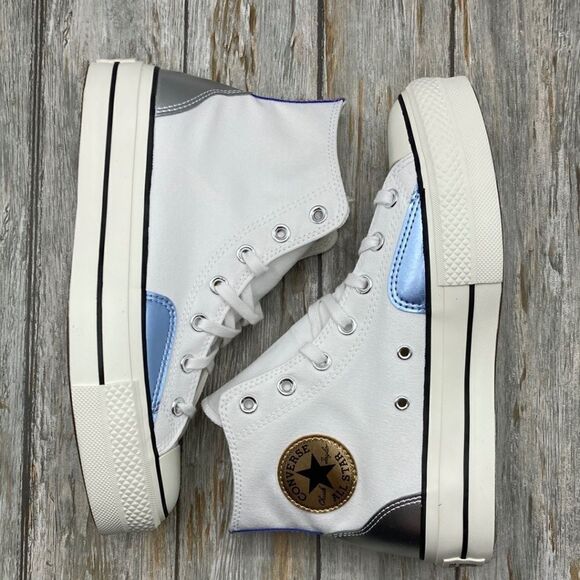 Converse Converse All Star Lift Platform Chrome Sneaker Shoes size 8 - Picture 2 of 15